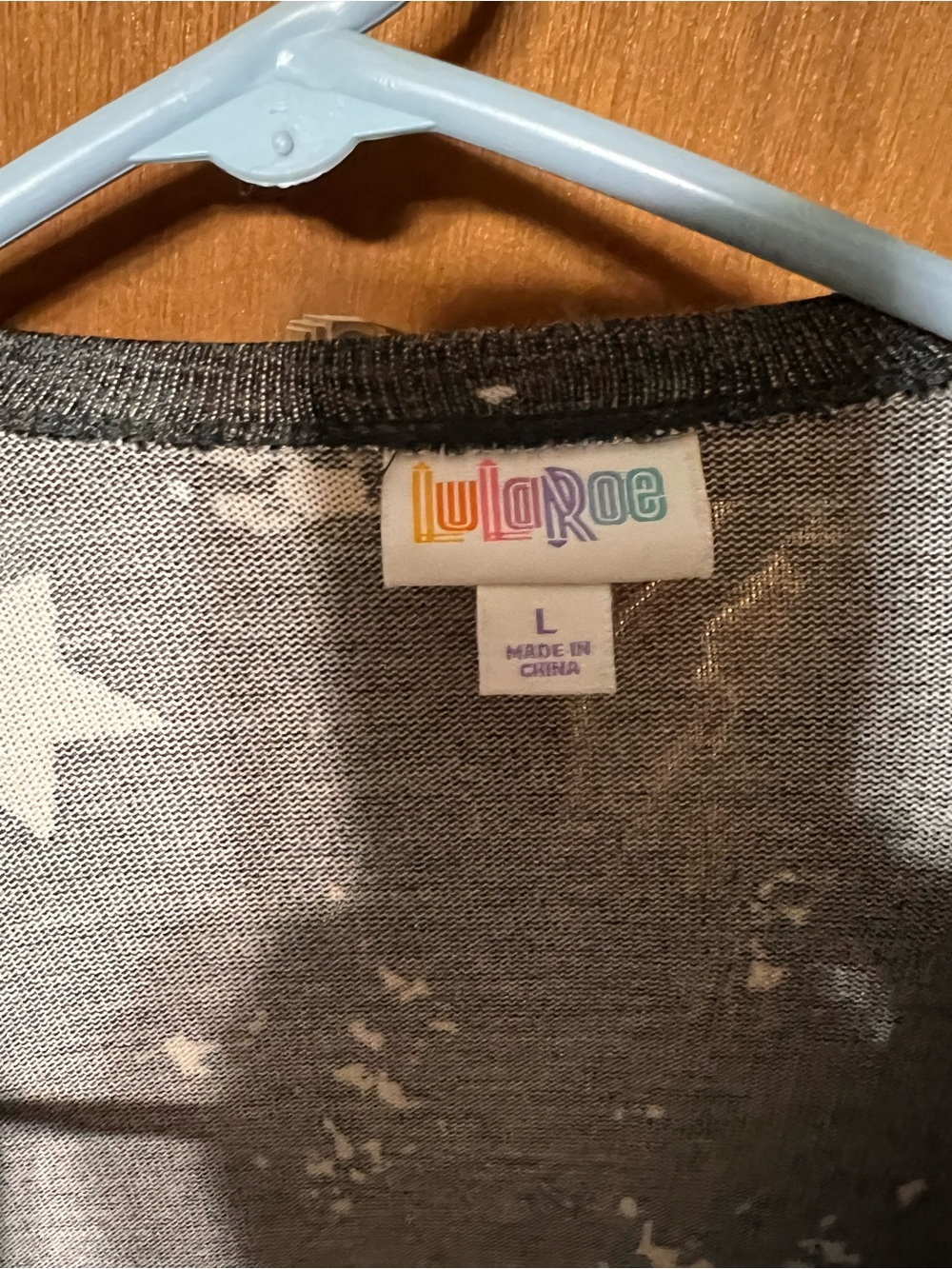 LuLaRoe Gray and White Star Print Top